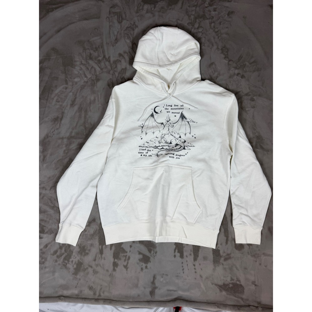 Taylor Swift Speak Now Taylors Version Long Live Dragon Hoodie NWOT White Large